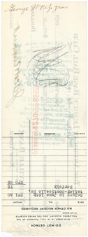 1924 George Pipgras Signed New York Yankees Payroll Check (JSA)